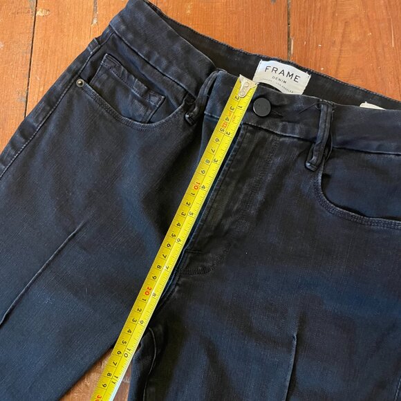 FRAME Denim LE MINI BOOT Pintuck in Noir cotton blend stone washed black size 27 - Picture 5 of 5